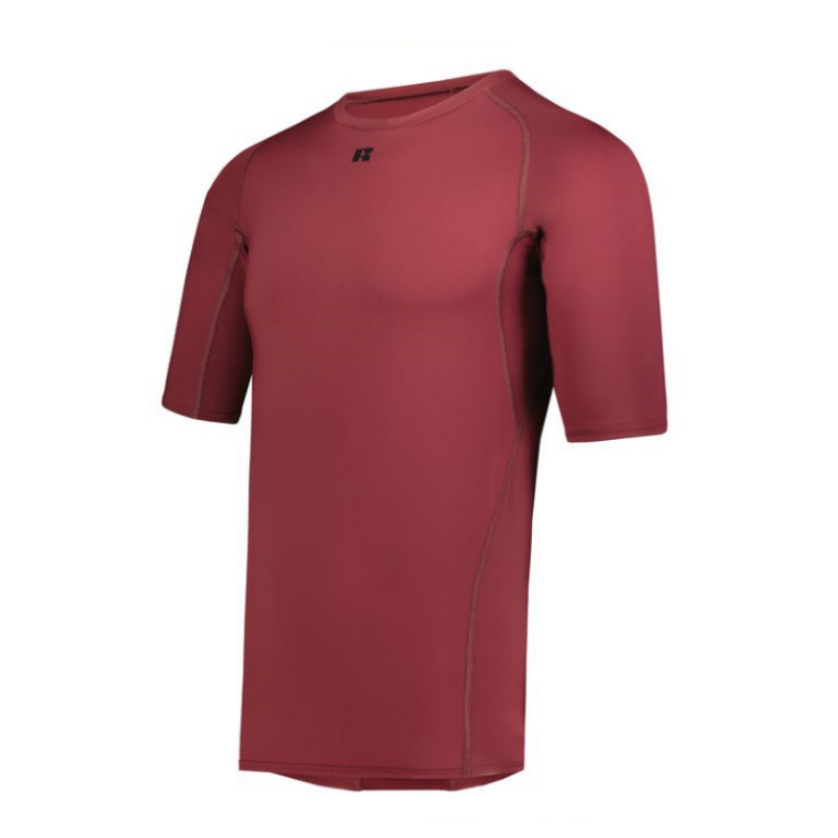 Russell R21CPM Coolcore Half Sleeve Compression Tee - True Red, S